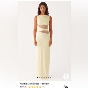 Peppermayo Cream Maxi Dress with Lace Detail
